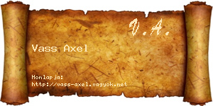 Vass Axel névjegykártya
