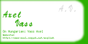 axel vass business card